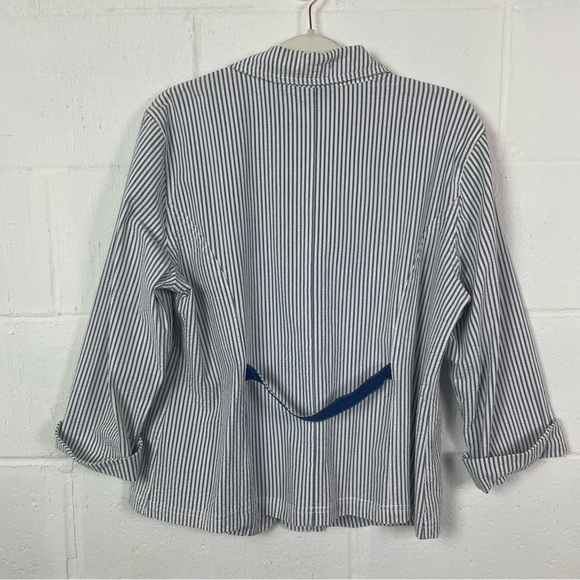 Goodclothes Vintage 80s 90s Pin Stripe Seersucker Blazer Preppy‎ Coastal Twee 12 - Picture 7 of 12